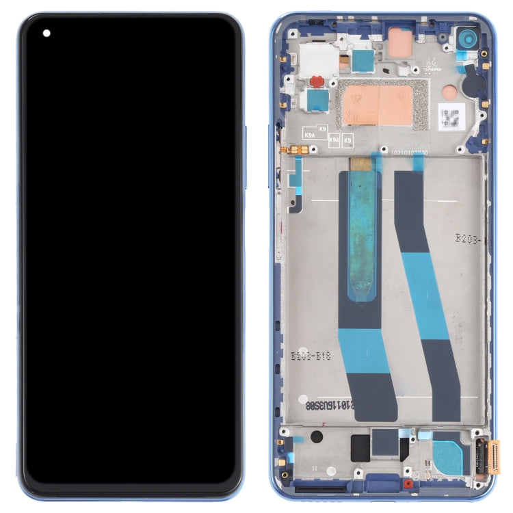 LCD Display Folder with Touch Screen for Xiaomi Mi 11 Lite 5G NE Blue with Frame