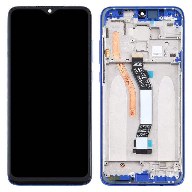 LCD Display Folder with Touch Screen for Xiaomi Redmi Note 8 Pro Blue with Frame (TFT)