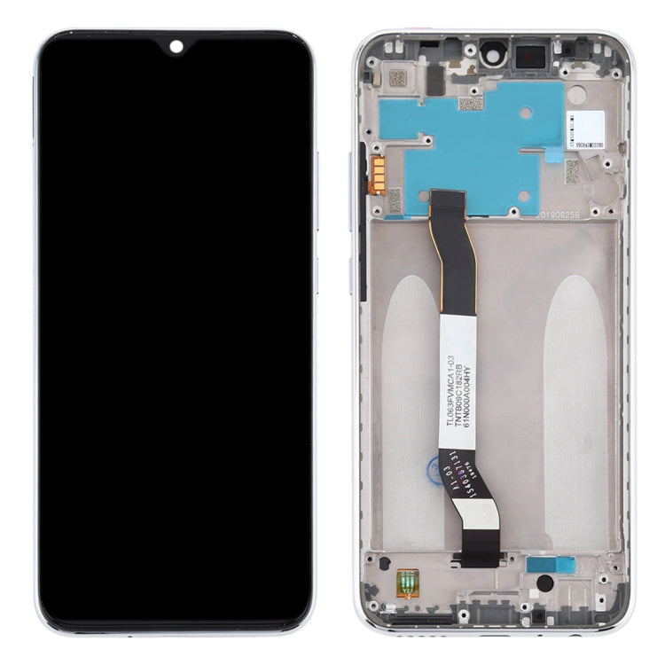 LCD Display Folder with Touch Screen for Xiaomi Redmi Note 8 Silver with Frame