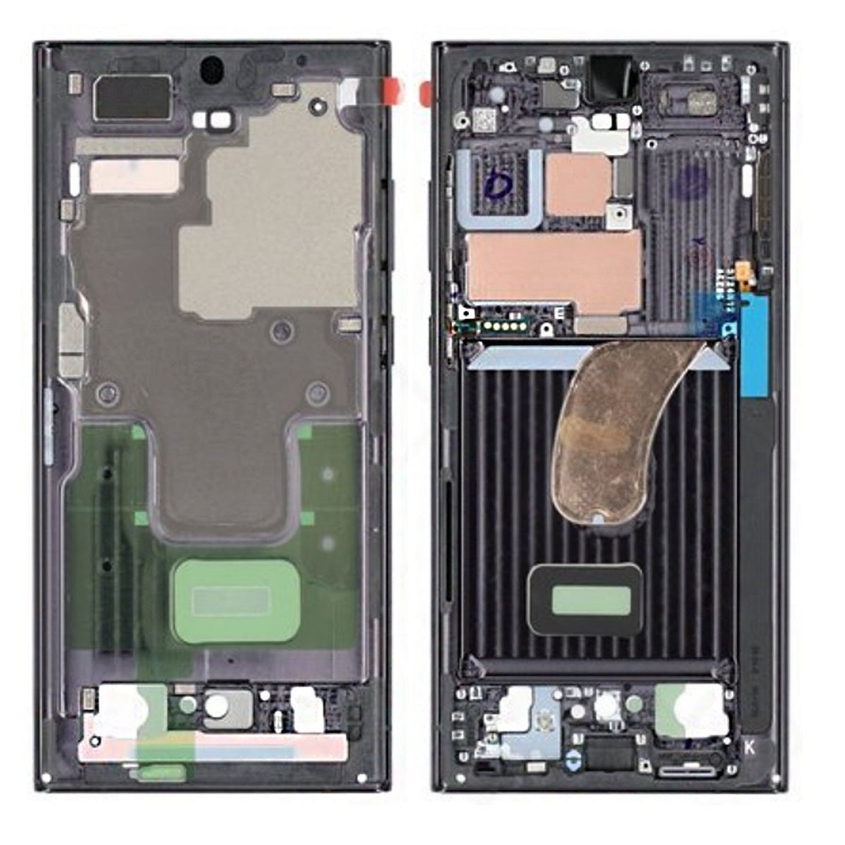 LCD frame Chassis Middle for Samsung Galaxy S23 Ultra Black - EGFix