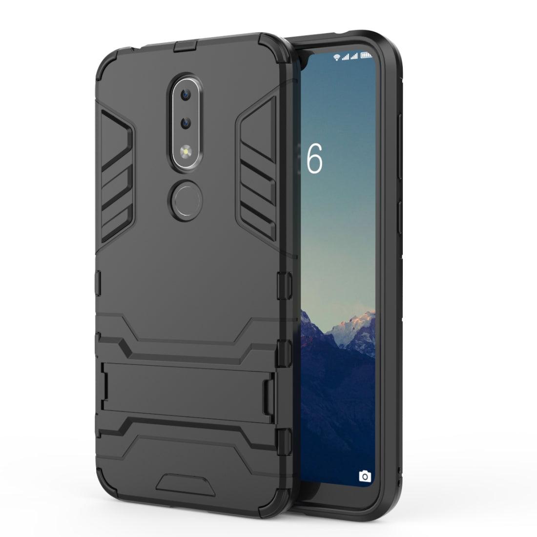 Shockproof Rugged Armor Case Cover for Nokia 6.1 Plus Black - EGFix